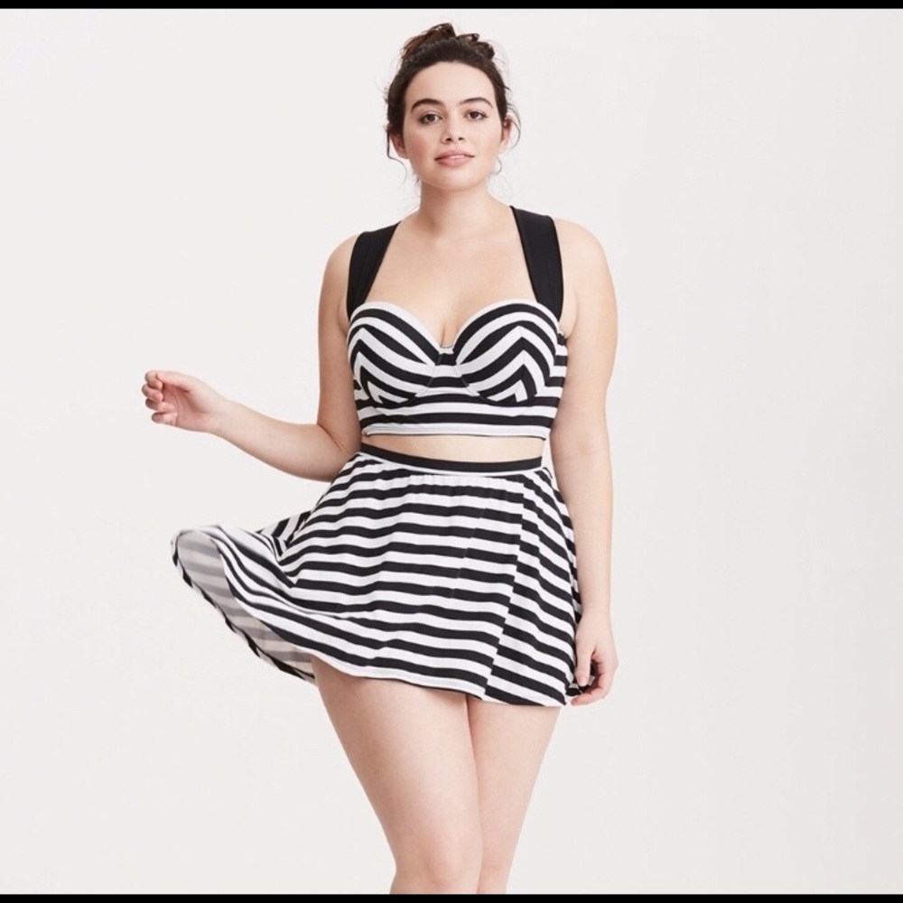 Torrid Stripe swimsuit (top and bottoms)